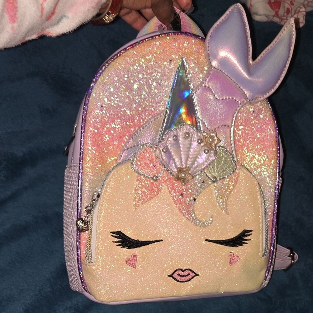OMG Accessories Glittery Unicorn Mermaid Backpack NWOT
